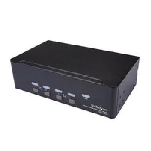 StarTech.com 4 Port Dual DisplayPort KVM Switch - 4K 60Hz - 3840 x 2160 Pixel - 4K Ultra HD - Rack-Einbau - 18 W - 2U - Schwarz